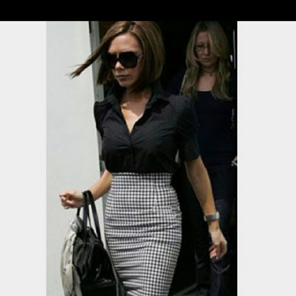 Zara Black and White Plaid Skirt